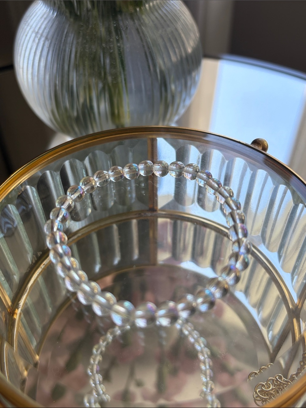 Crystal Bead Stretch Bracelet - Iridescent